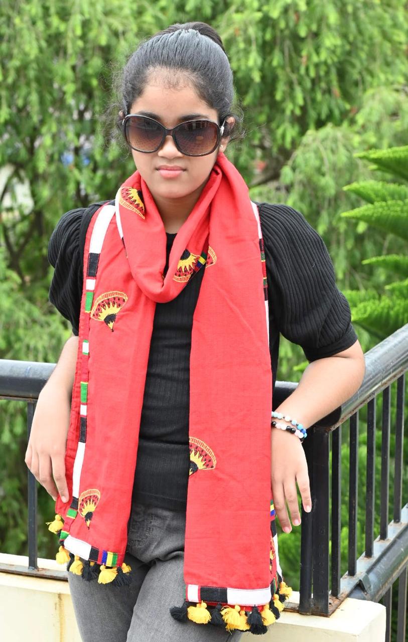 COTTON STOLE WITH TRADITIONAL MOTIF OF ASSAM